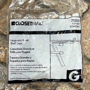 NWT: ClosetMaid Large & Small Shelf Caps (84) Item #75355
